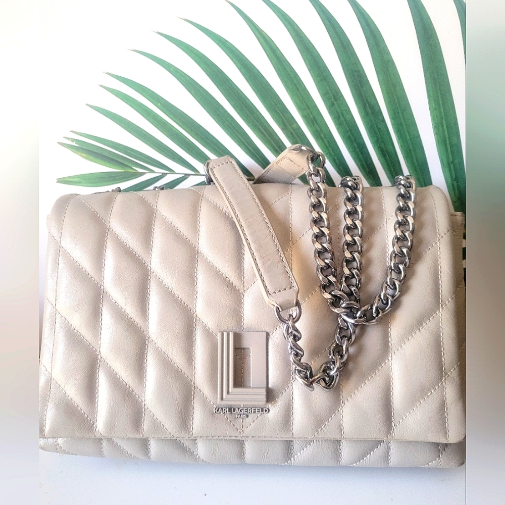 Karl Lagerfeld Medium Leather Lafayette Shoulder Crossbody Bag